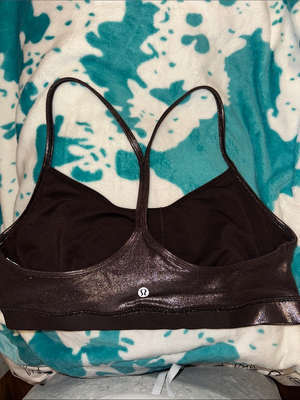 lululemon athletica Black Shimmer Thin-Strap Sports Bra